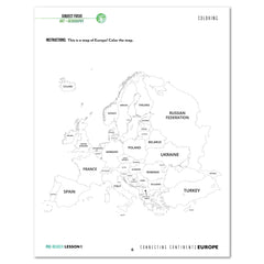 Europe homeschool unit study digital student workbook Teacher's Guide and Pre-Reader bundle lesson one