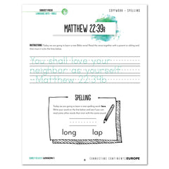 Europe homeschool unit study printed student book early reader lesson one 