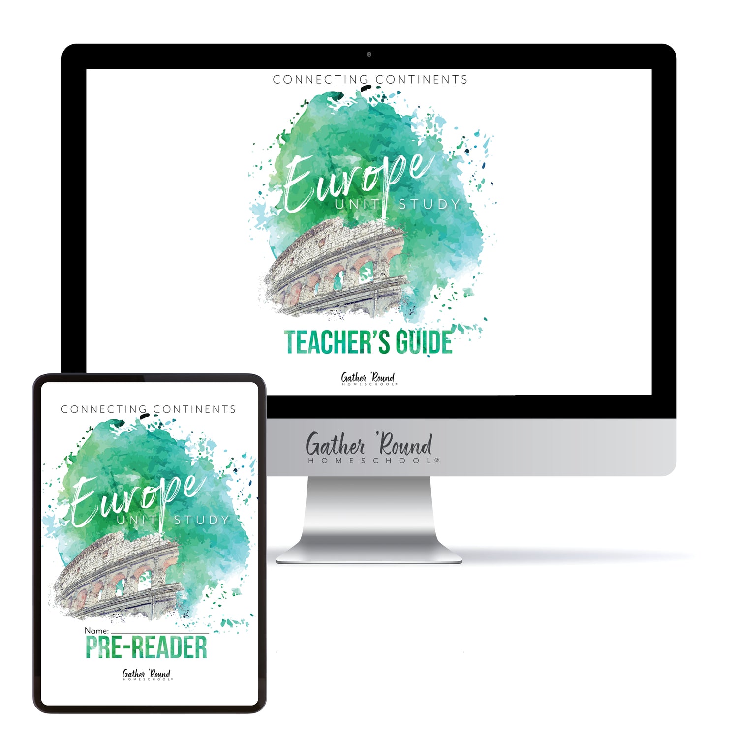 Europe homeschool unit study digital student workbook Teacher's Guide and Pre-Reader bundle