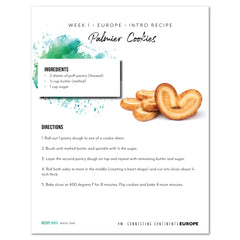 Europe homeschool unit study print recipe book  recipe palmier cookies