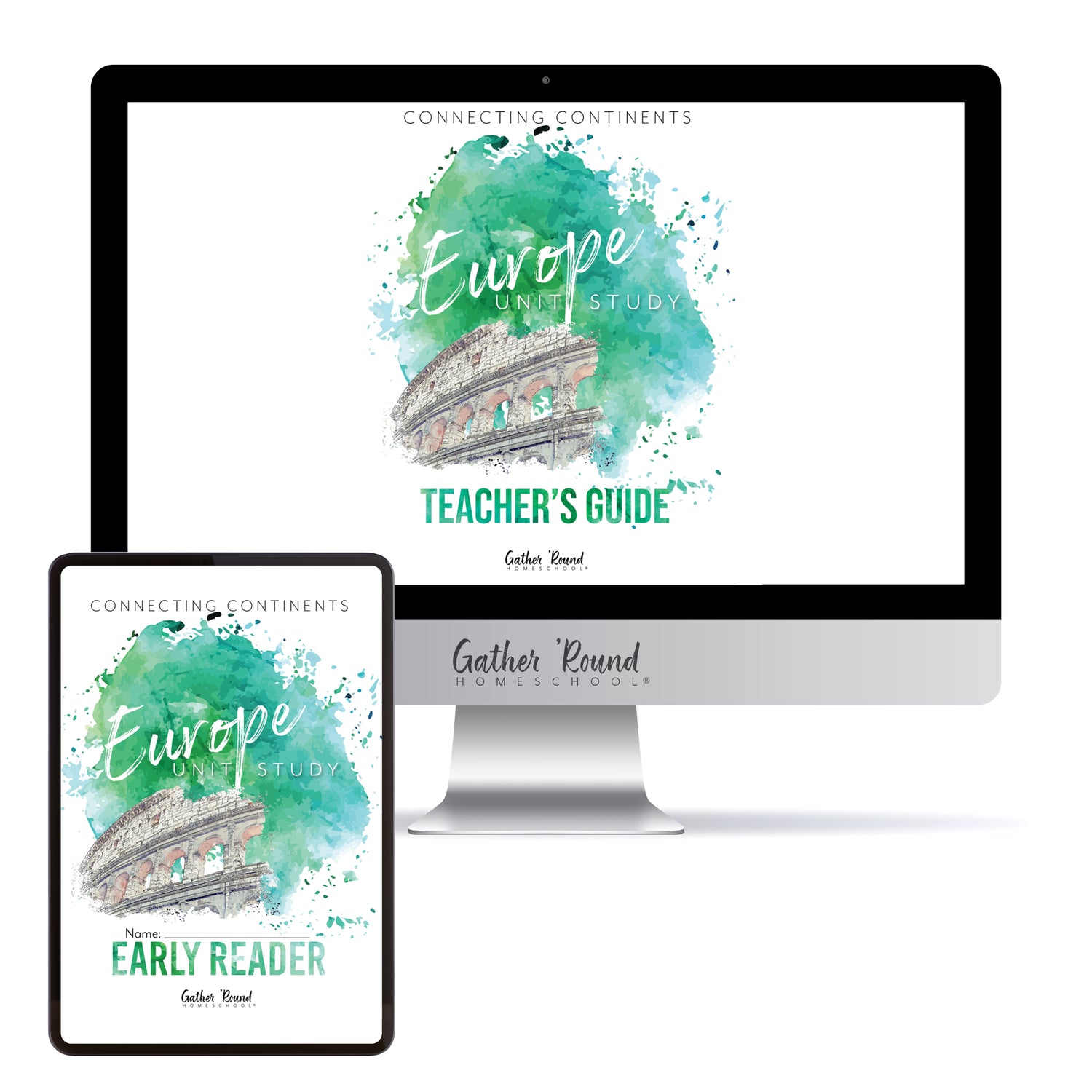 Europe homeschool unit study digital student workbook Teacher's Guide and Early Reader bundle