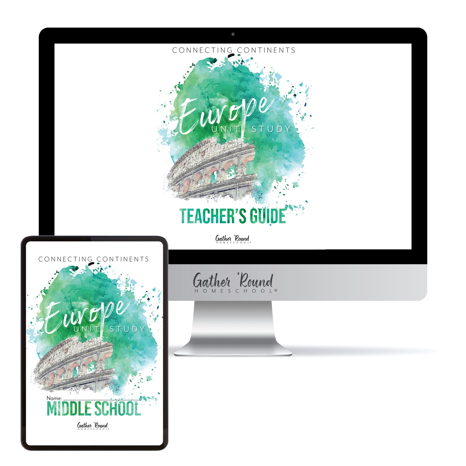 Europe homeschool unit study digital student workbook Teacher's Guide and Middle school  bundle