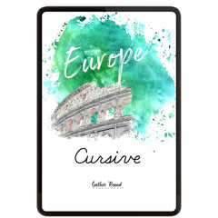 Europe homeschool unit study digital cursive student workbook 