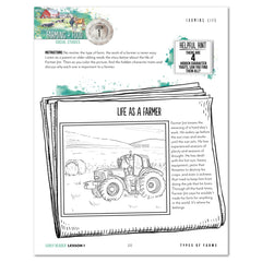 Farming + Food homeschool unit study printed student book Early Reader lesson one 