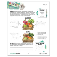 Farming + Food homeschool unit study printed student book Upper Elementary lesson one 