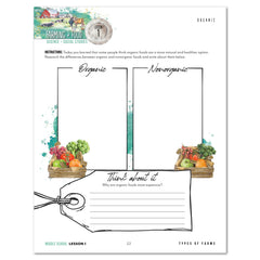 Farming + Food homeschool unit study printed student book Middle School lesson one 