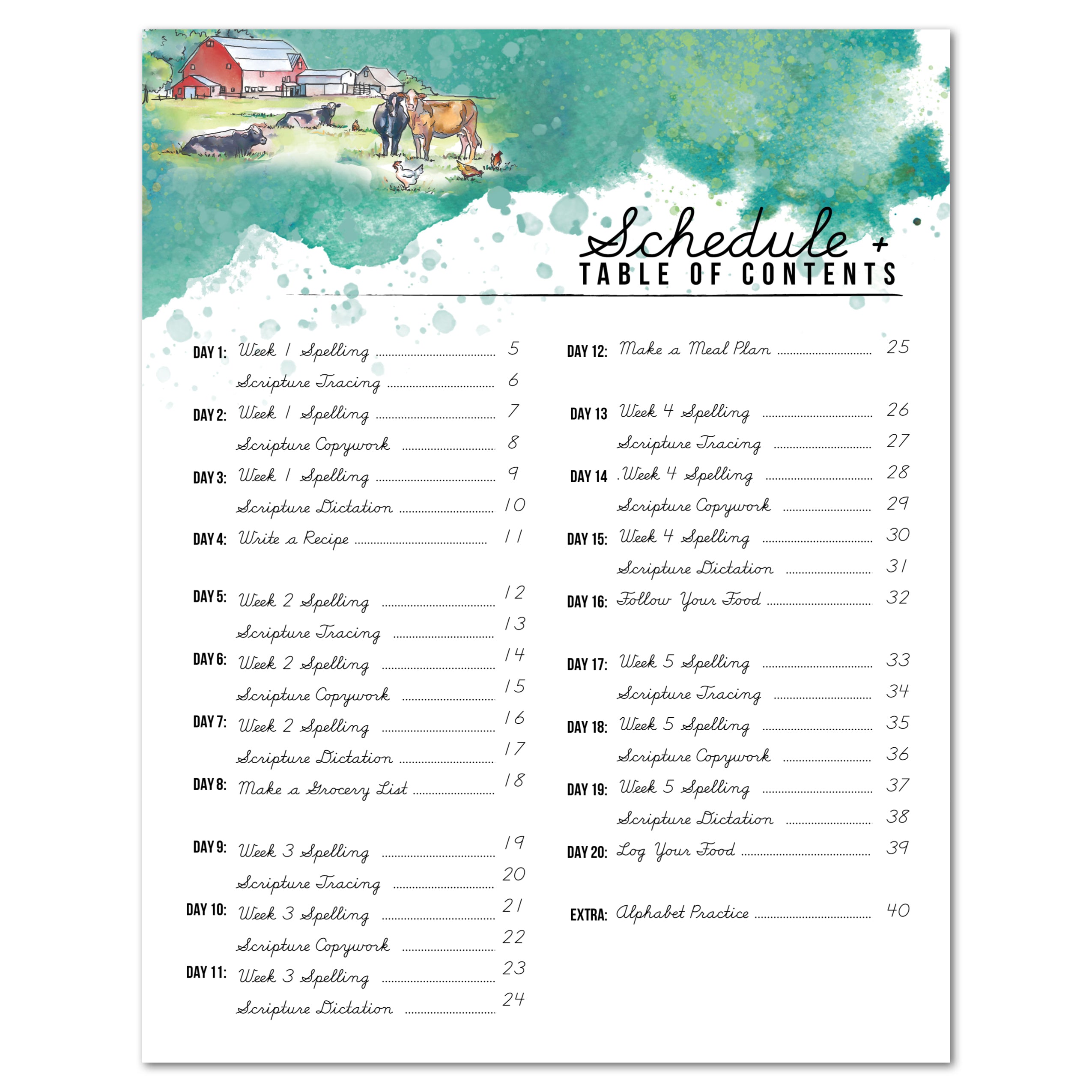 Farming and Food Cursive Writing (Digital Download) – Gather 'Round ...