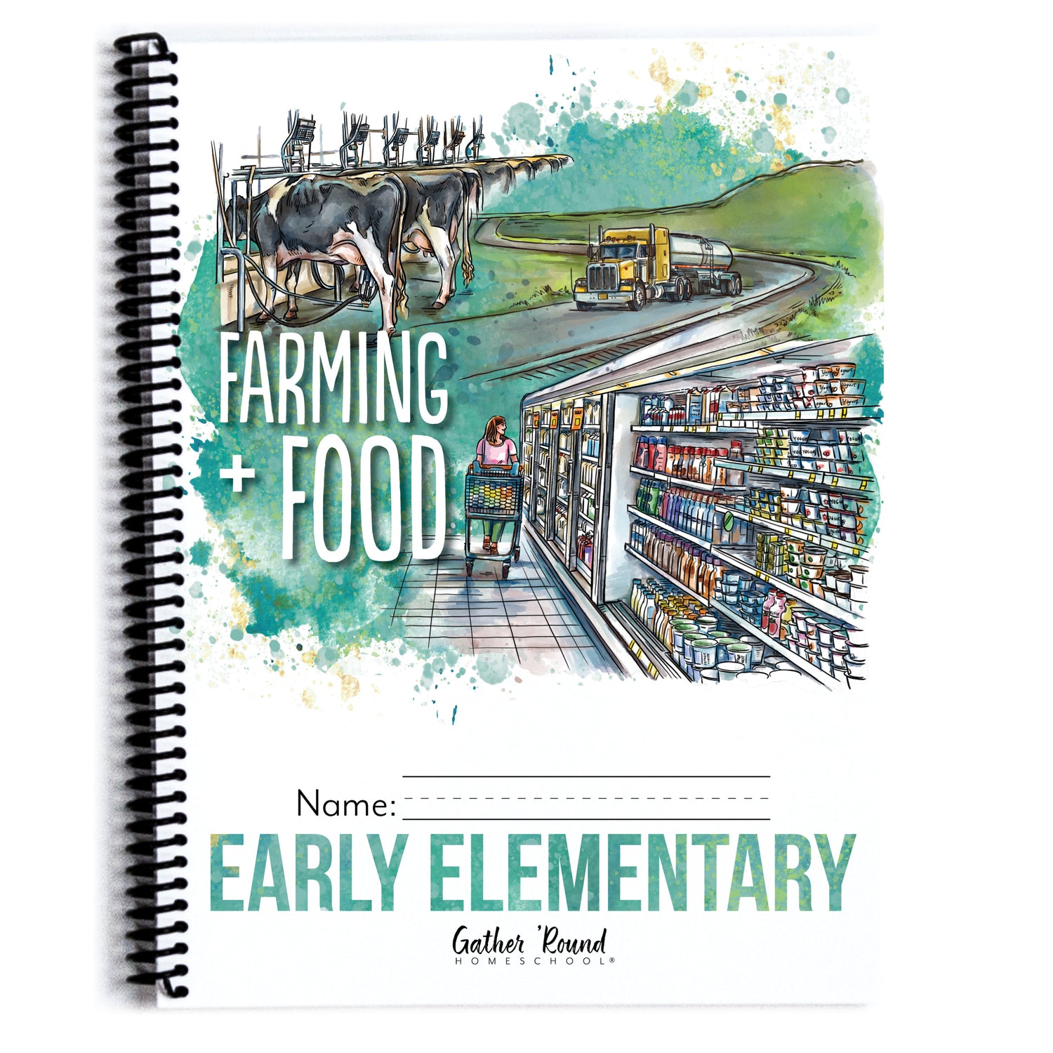 Farming + Food homeschool unit study printed student book Early Elementary