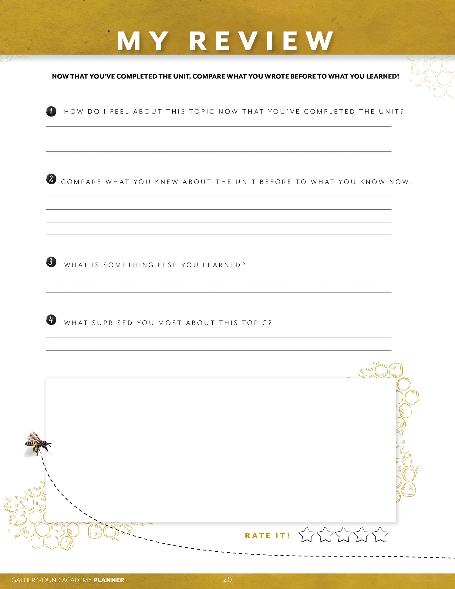 Six Week Unit Student Planner (Printed Book)