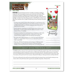 An educational worksheet about the current trend of homesteading. Page has an image of a social media post, text, and a place for answering questions at the bottom. 