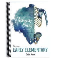 Human Body homeschool unit study printed student workbook in early elementary 