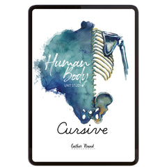 Human Body homeschool unit study digital student workbook in cursive