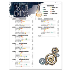Inventions and Ideas homeschool unit study printed student workbook table of contents part two upper elementary
