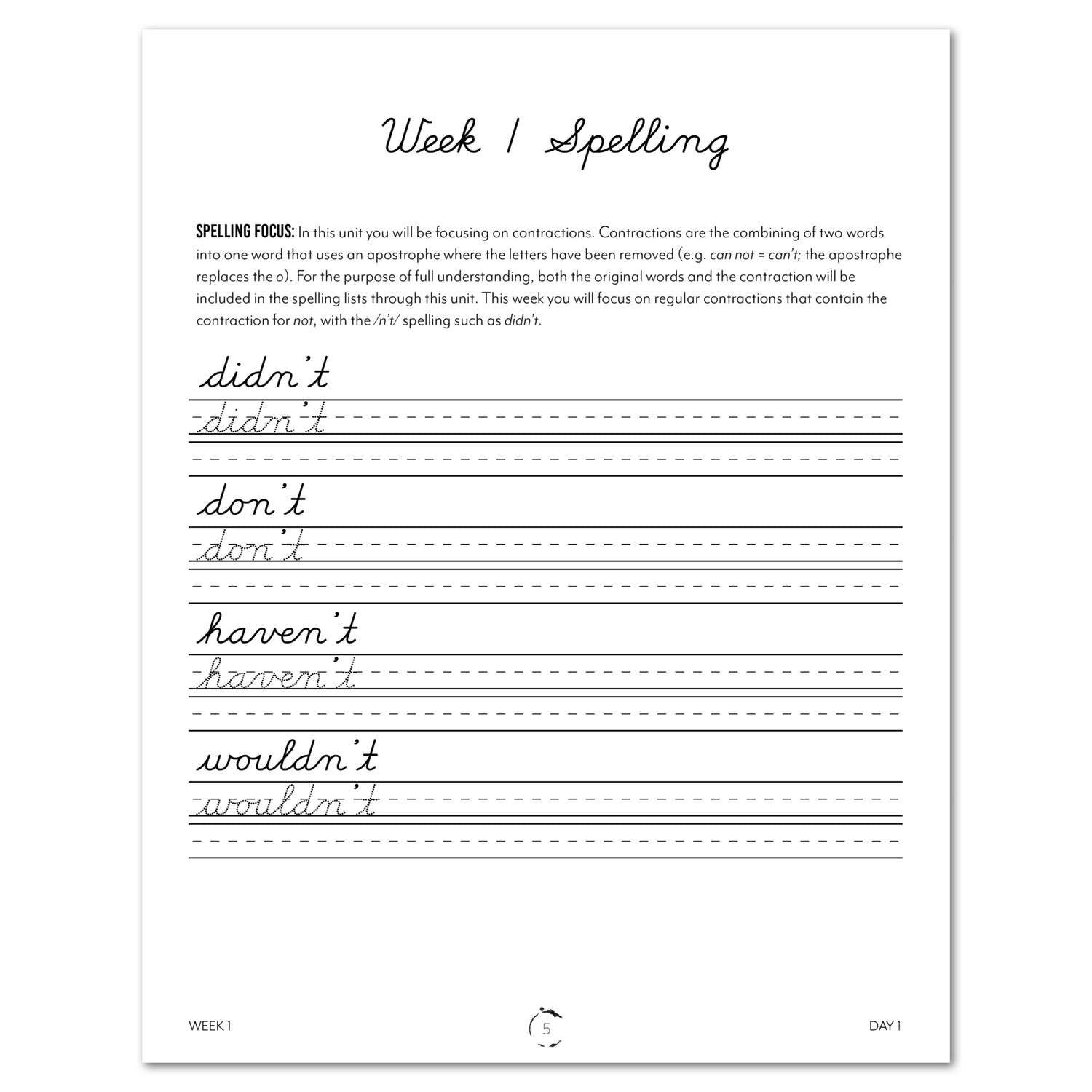 Inventions and Ideas homeschool unit study printed student workbook in cursive week one spelling 