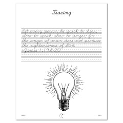 Inventions and Ideas homeschool unit study printed student workbook in cursive tracing