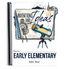 Inventions and Ideas homeschool unit study printed student workbook in early elementary