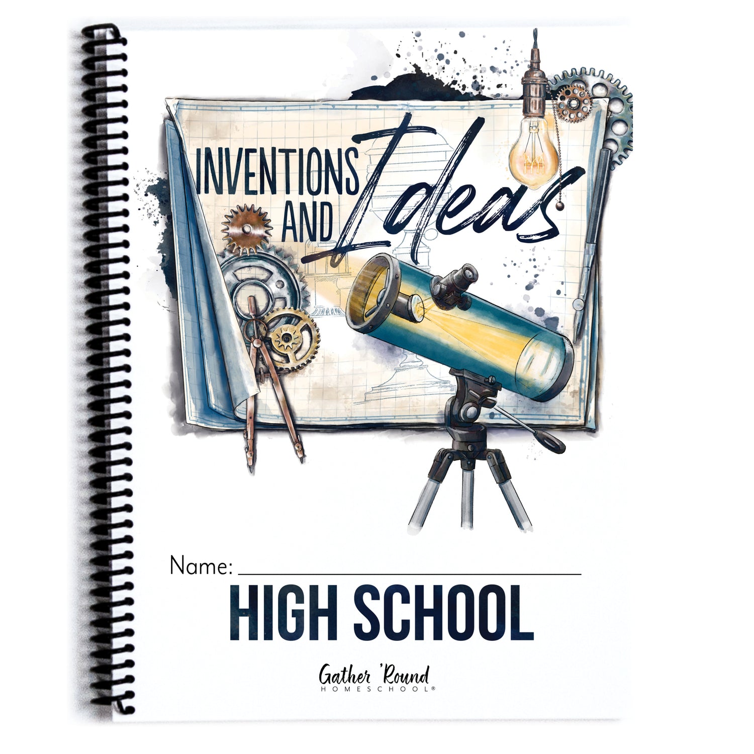 Inventions and Ideas homeschool unit study printed student workbook in high school 