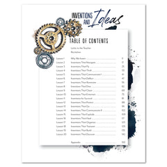 Inventions and Ideas homeschool unit study printed teacher's guide table of contents