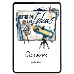 Inventions and Ideas homeschool unit study digital student workbook in cursive