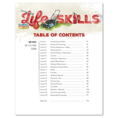 Life Skills homeschool unit study printed teacher guide table of contents