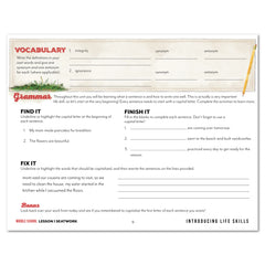 Life Skills homeschool unit study printed middle school manuscript seatwork journal lesson 1