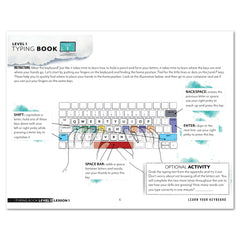 Typing Book Homeschool Unit Study Printed Level 1 Student Book Lesson 1 