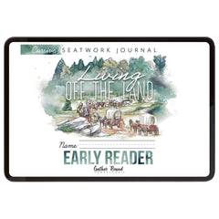 Living Off the Land homeschool unit seatwork journal digital early reader student notebook in cursive