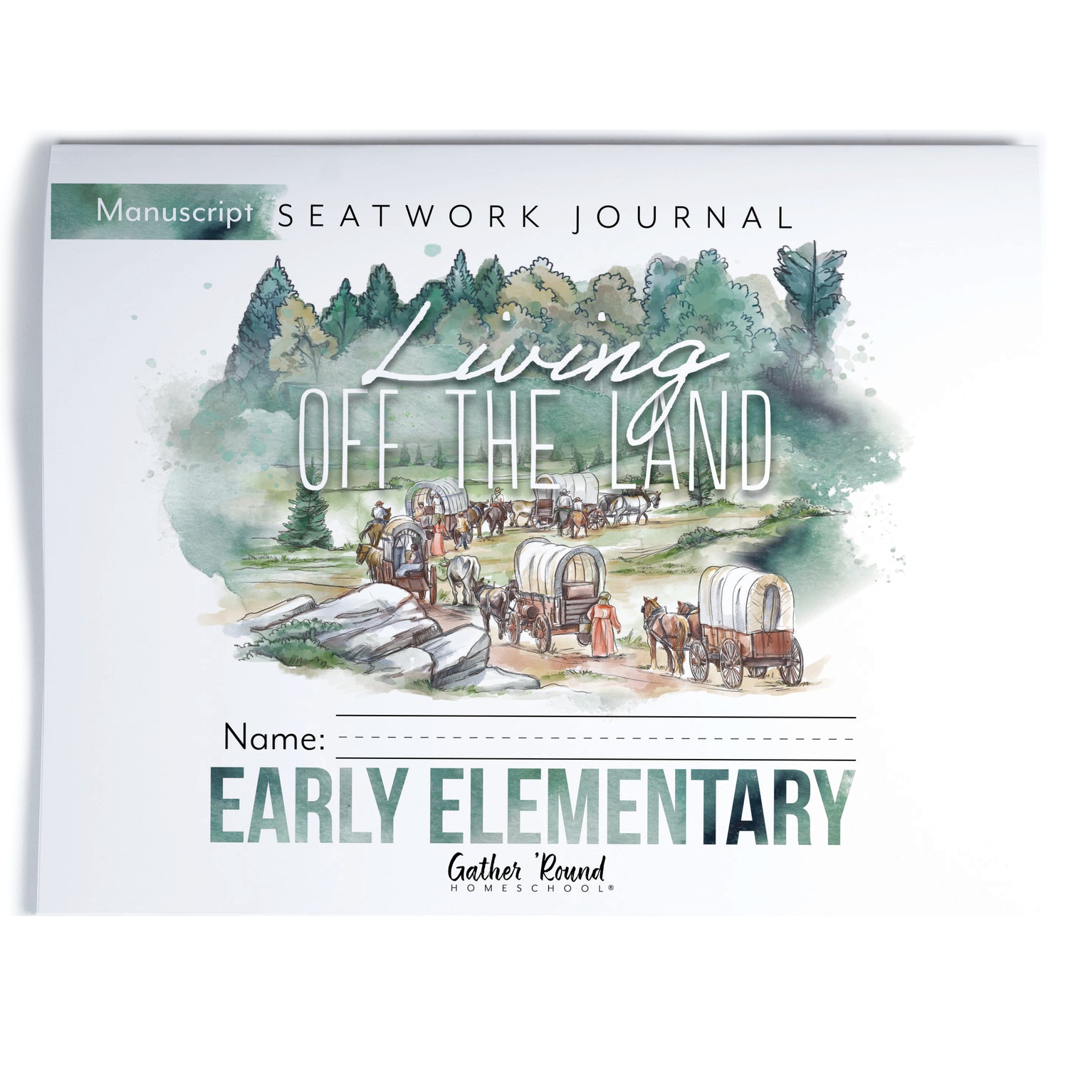 Living Off the Land homeschool unit seatwork journal print Early Elementary student notebook in manuscript
