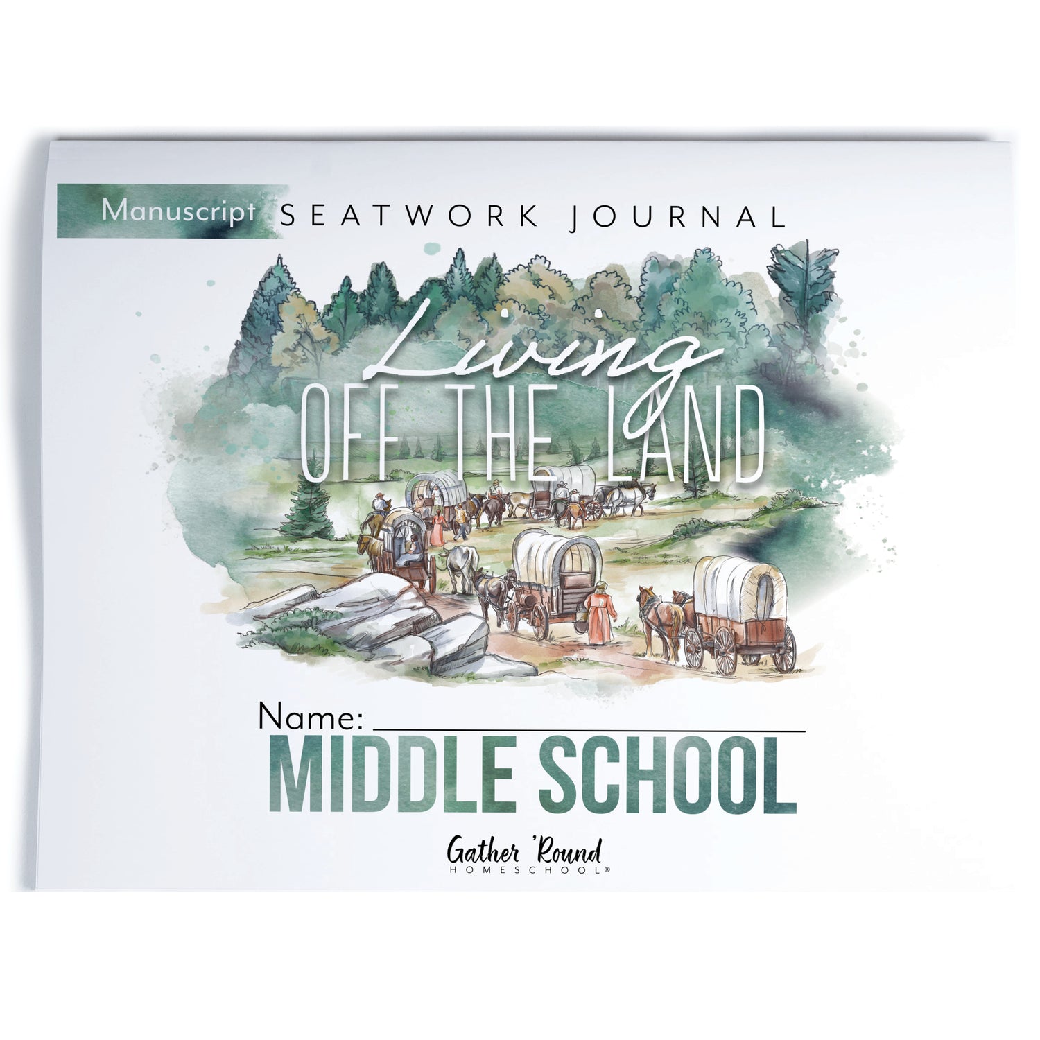 Living Off the Land homeschool unit seatwork journal print Middle School  student notebook in manuscript