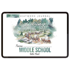 Living Off the Land homeschool unit seatwork journal digital Middle School student notebook in cursive