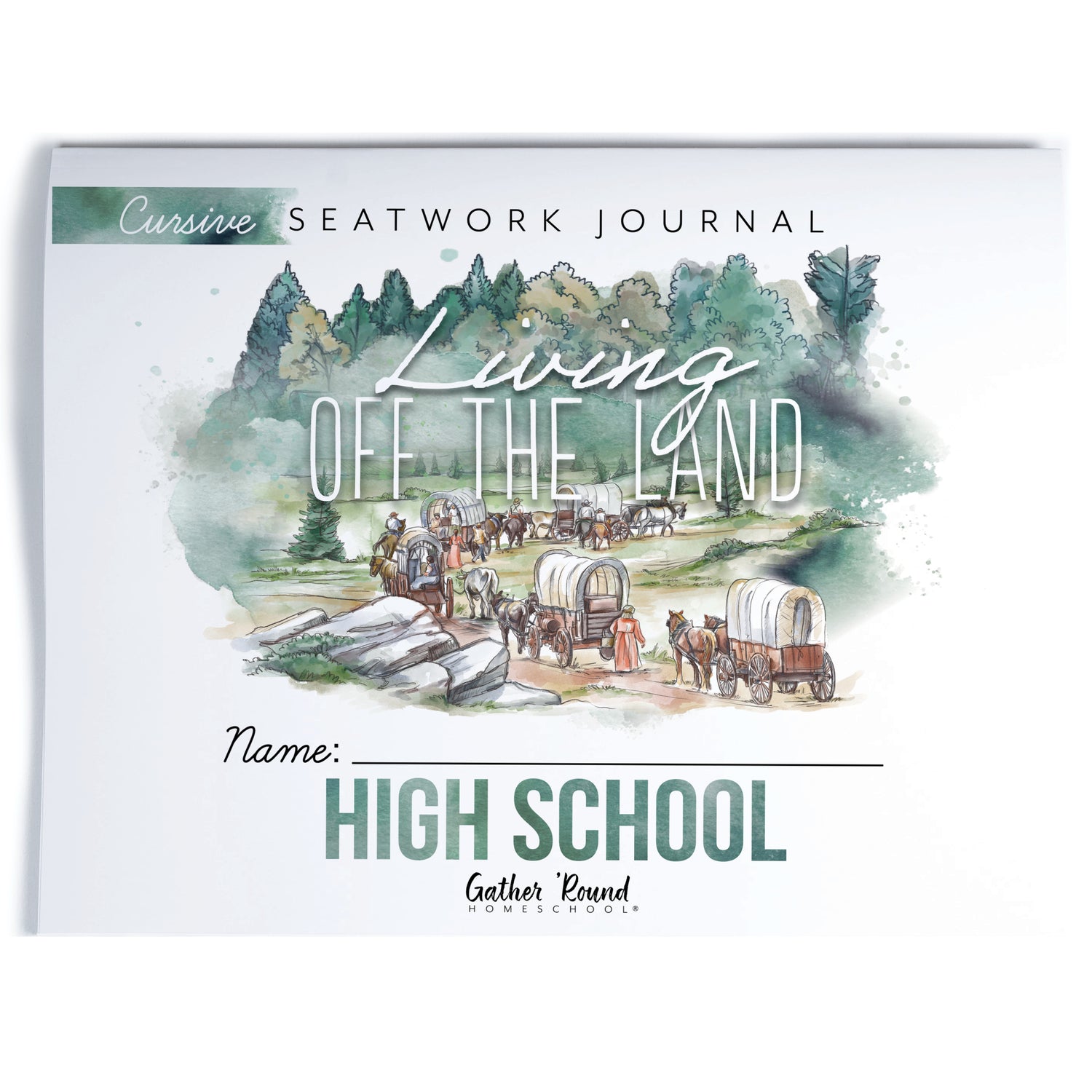 Living Off the Land homeschool unit seatwork journal print High School  student notebook in cursive