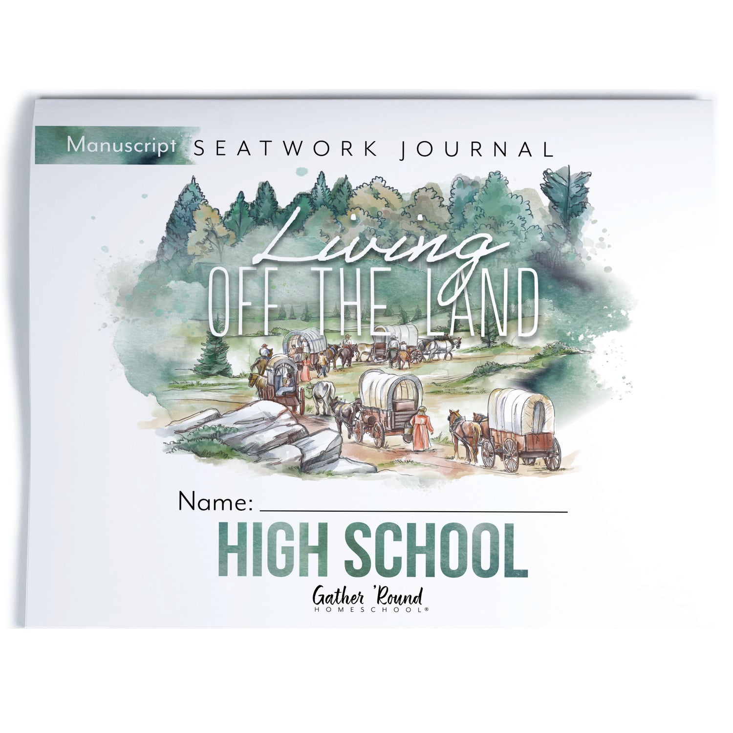 Living Off the Land homeschool unit seatwork journal print High School  student notebook in manuscript