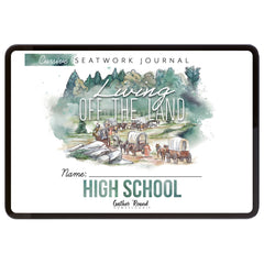 Living Off the Land homeschool unit seatwork journal digital High School student notebook in cursive