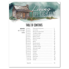 Living Off the Land homeschool unit study printed Table of Contents