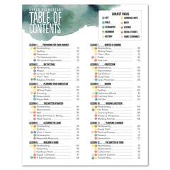 Living Off the land Africa homeschool unit study student notebook table of contents
