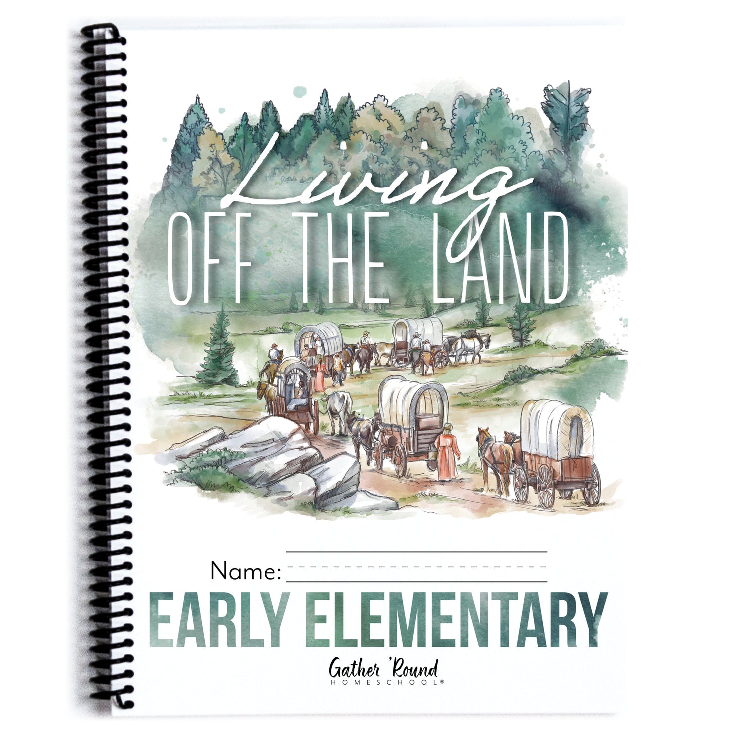 Living Off the Land homeschool unit study Early Elementary student printed notebook