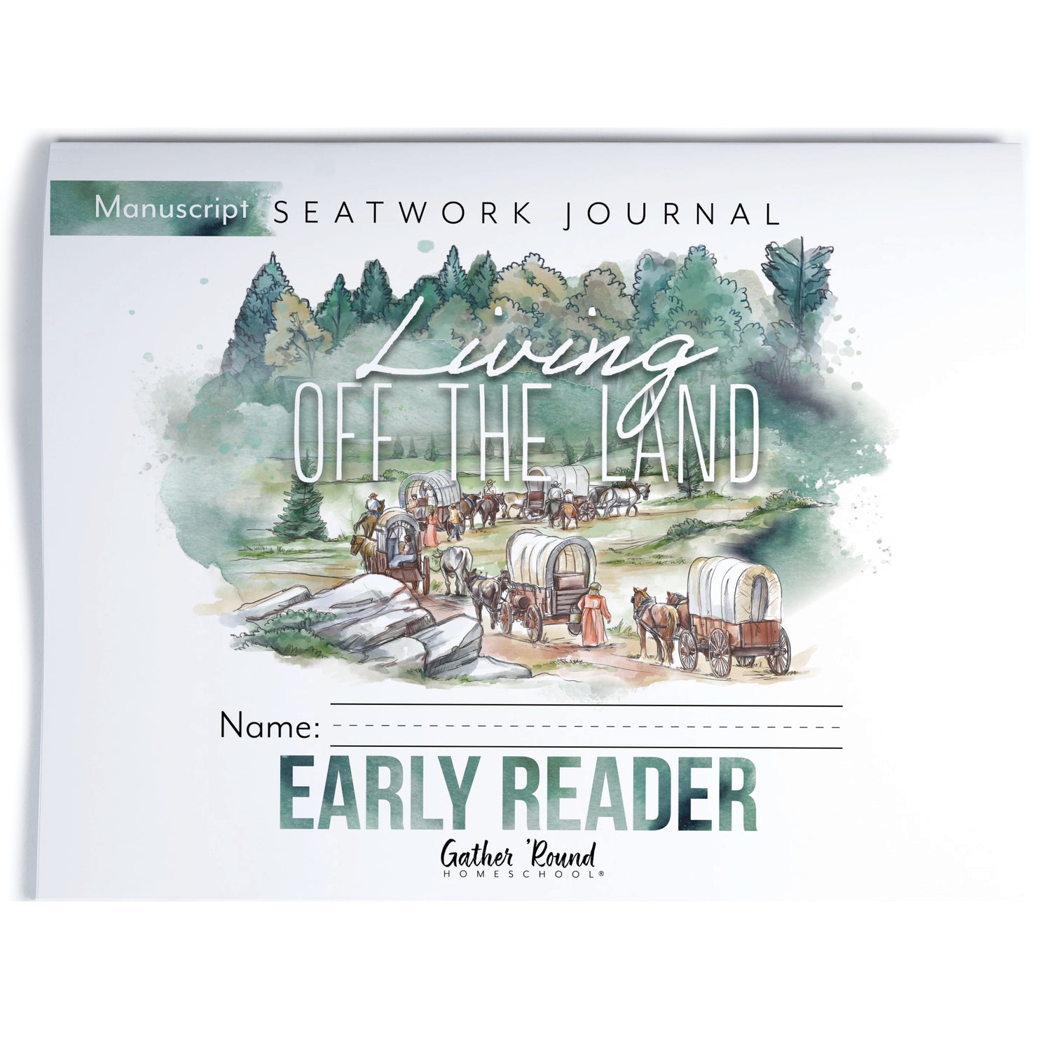 Living Off the Land homeschool unit seatwork journal print Early Reader student notebook in manuscript