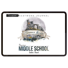 Middle Ages homeschool unit study digital student seatwork book in cursive for middle school