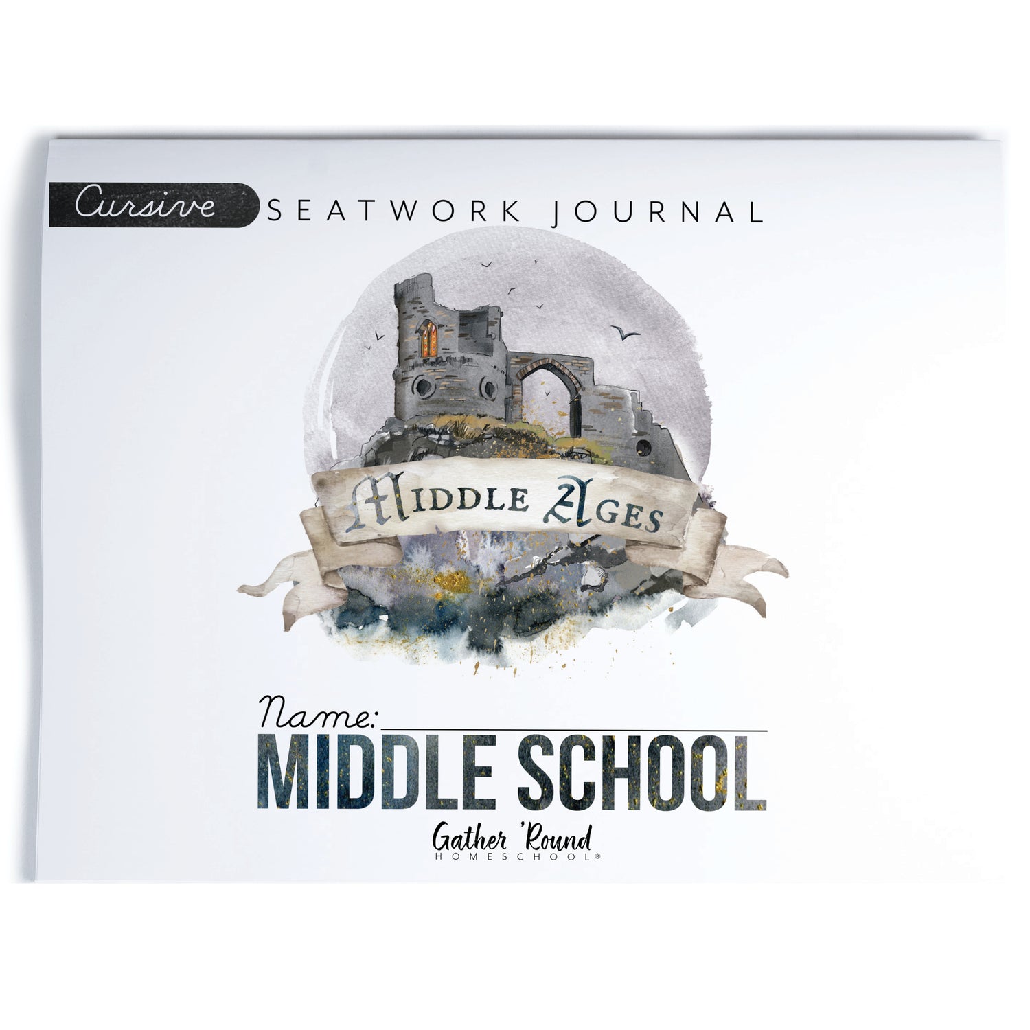 Middle Ages homeschool unit study digital student seatwork book in cursive for middle school