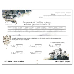 Middle Ages homeschool unit study digital student seatwork book in cursive for early reader lesson one 