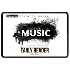 Music homeschool unit study digital student seatwork journal in manuscript for early reader