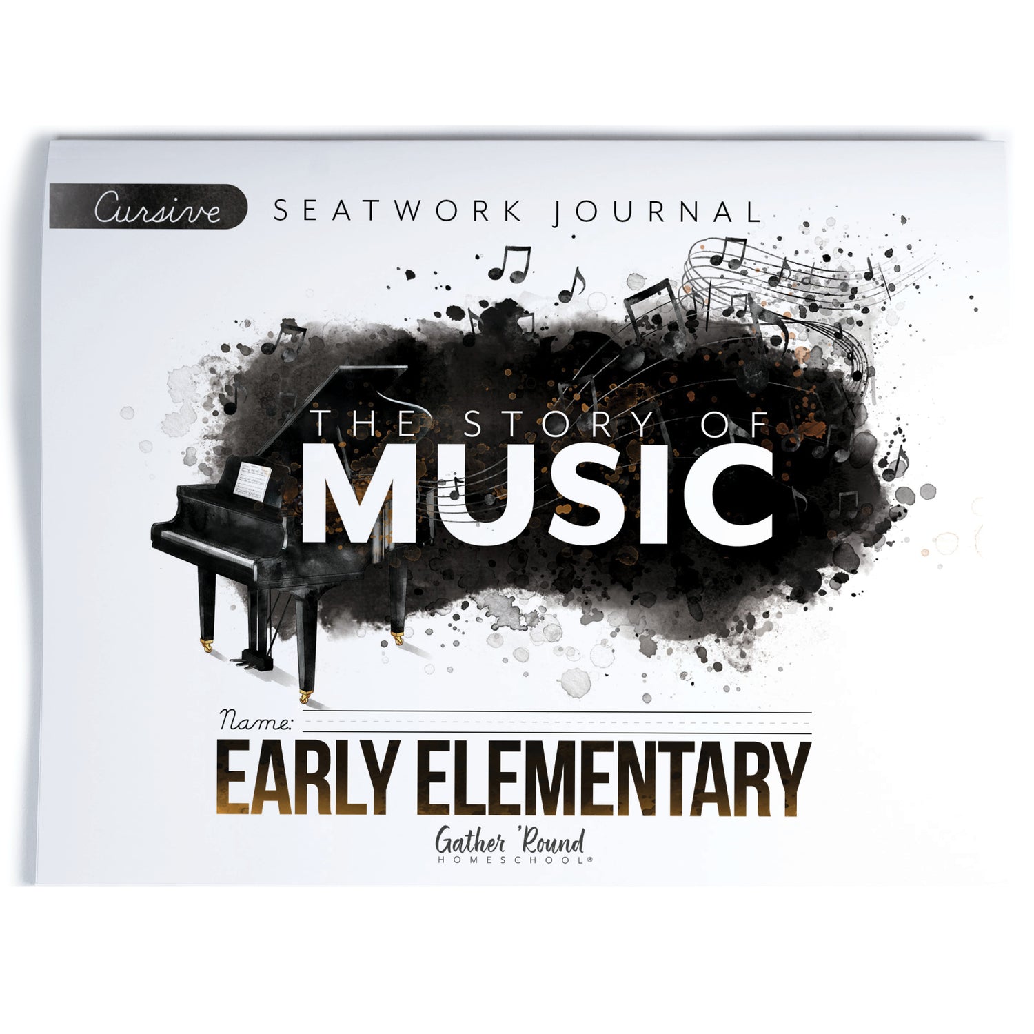 Music homeschool unit study print student seatwork journal in cursive for Early Elementary