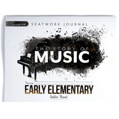 Music homeschool unit study print student seatwork journal in cursive for Early Elementary