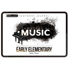 Music homeschool unit study digital student seatwork journal in cursive for early elementary