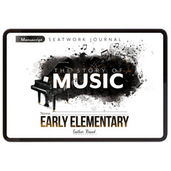 Music homeschool unit study digital student seatwork journal in manuscript for early elementary