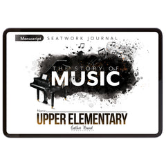Music homeschool unit study digital student seatwork journal in manuscript for upper elementary