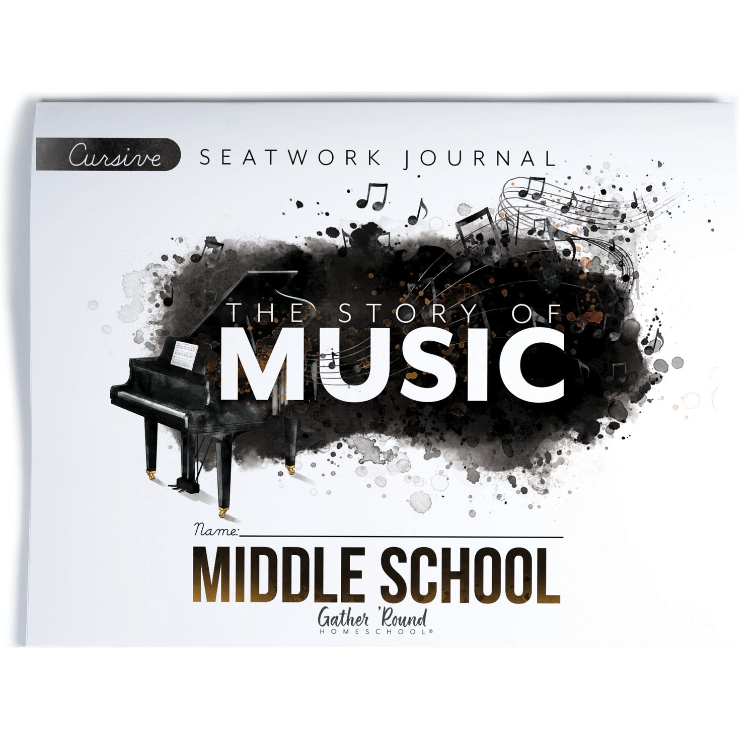 Music homeschool unit study print student seatwork journal in cursive for middle school