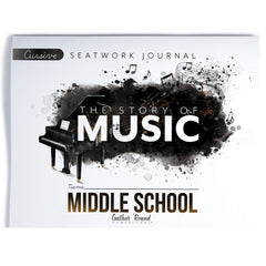 Music homeschool unit study print student seatwork journal in cursive for middle school