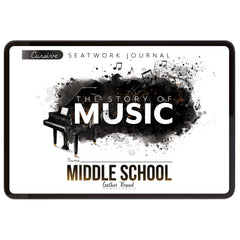 Music homeschool unit study digital student seatwork journal in cursive for middle school