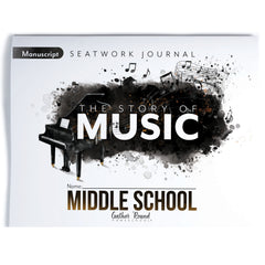 Music homeschool unit study print student seatwork journal in manuscript for middle school